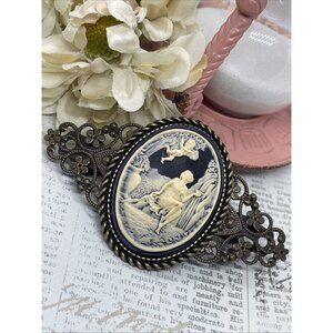 Victorian Cherub Angel Garden Angel New Maiden Cameo Pin Hair Clip Jewelry Comb